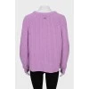 Вязаный свитер лилового цвета 