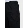 Мужские черные брюки с кулисками