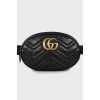Поясна сумка Black Matelassé Leather GG Marmont