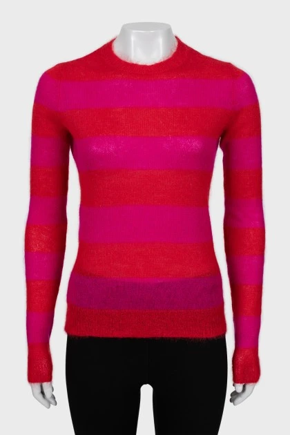 Двоколірний светр у смужку