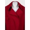 Червоне пальто з накладними кишенями