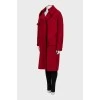 Красное пальто с накладными карманами