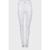 Білі джинси skinny fit в плямистий принт