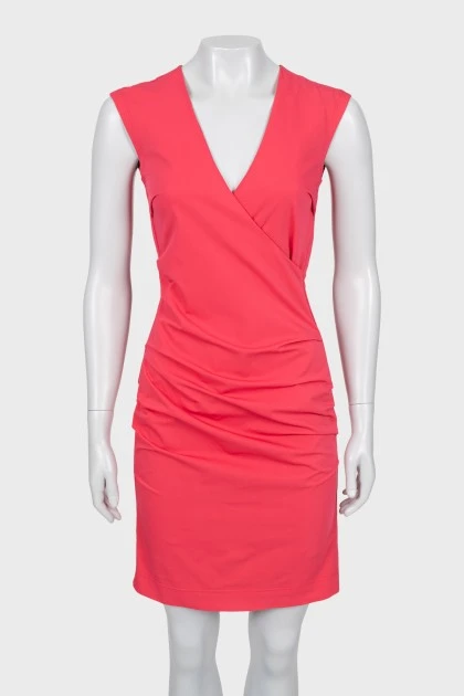 Рожева сукня міні з драпіруванням
