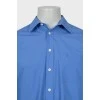 Мужская прямая рубашка голубого цвета