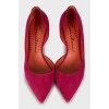 Розовые туфли на среднем каблуке