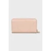 Рожевий шкіряний гаманець з биркою