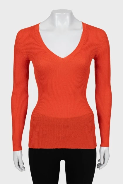 Облегающий пуловер оранжевого цвета