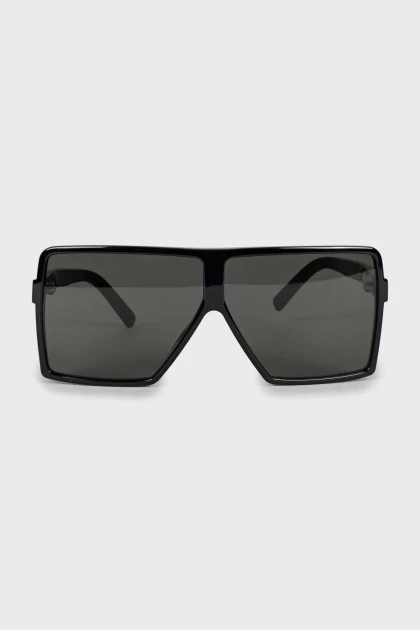 Сонцезахисні окуляри маска чорного кольору