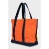 Текстильная сумка шоппер комбинированного цвета