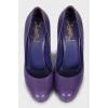 Фиолетовые туфли из кожи