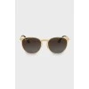 Сонцезахисні окуляри browline із золотистою оправою
