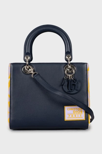 Сумка Lady Dior з принтом з боків
