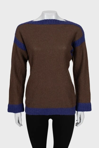 Винтажный свитер с коротким ворсом