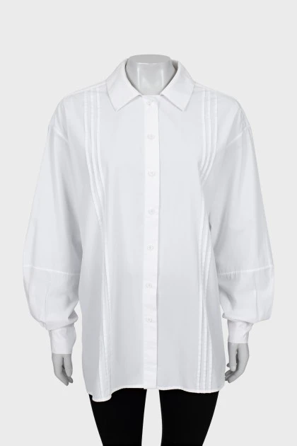 Біла сорочка з рельєфними швами