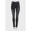 Чорні джинси skinny fit з принтом