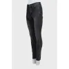 Чорні джинси skinny fit з принтом
