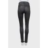 Чорні джинси skinny fit з принтом