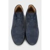 Мужские замшевые туфли синего цвета