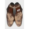 Мужские коричневые туфли с перфорацией