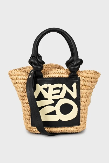 Плетенная сумка кроссбоди с логотипом бренда