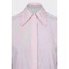 Розовая рубашка оверсайз с открытой спиной
