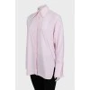 Розовая рубашка оверсайз с открытой спиной