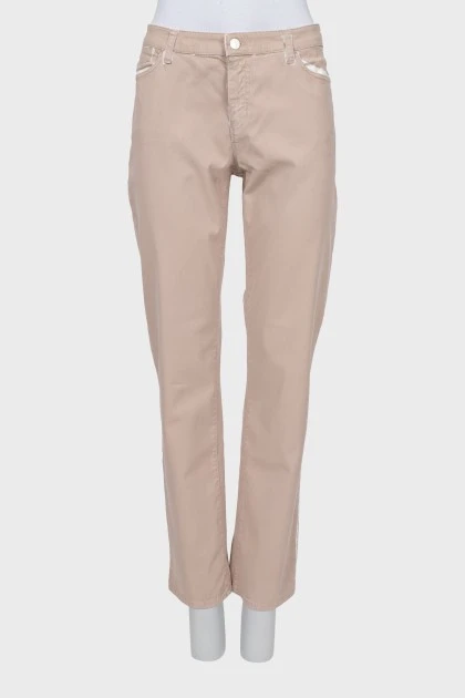 Бежеві джинси slim fit