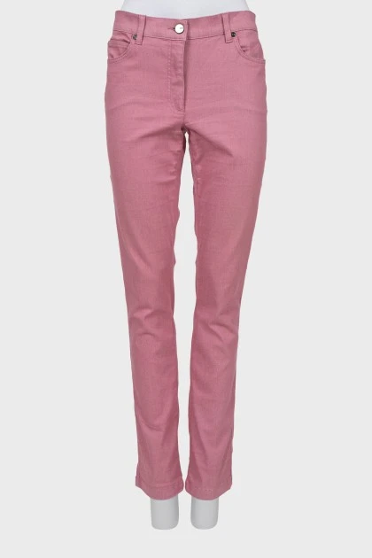 Джинси slim fit рожевого кольору