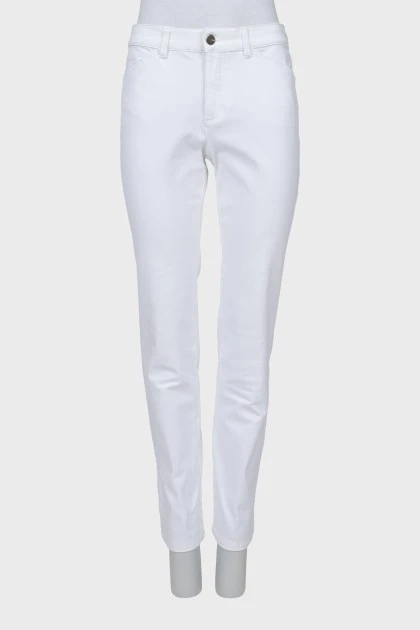 Джинси skinny fit білого кольору