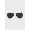 Сонцезахисні окуляри зі сріблястою оправою Aviator