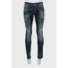 Чоловічі джинси slim fit з потертим ефектом