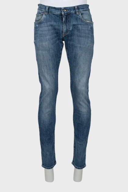 Чоловічі джинси slim fit з потертостями