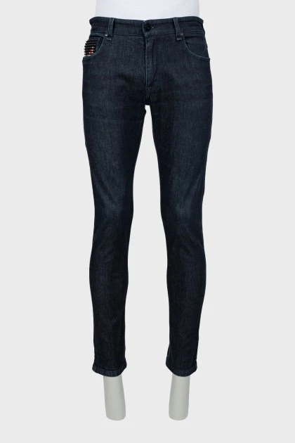 Чоловічі темно-сині джинси slim fit