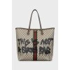 Сумка The Hacker Project Graffiti Tote by Balenciaga x Gucci