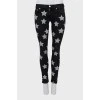 Чорні джинси skinny fit в принт