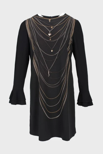 Платье Moschino с принтом цепи