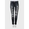 Чорні рвані джинси skinny fit