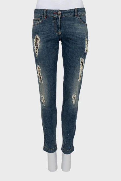 Сині джинси boyfriend cut fit