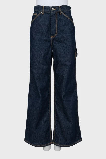 Сині джинси wide leg fit з биркою