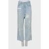 Джинсы wide leg fit на пуговицах