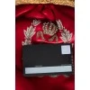 Велюровая мини-сумка с золотистой цепью