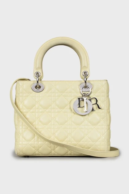 Сумка жовтого кольору Lady Dior