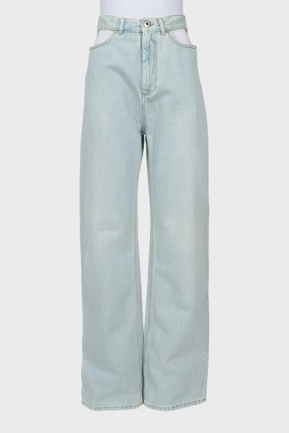 Блакитні джинси wide leg fit