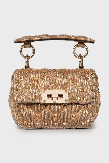 Золотиста сумка Rockstud Spike