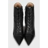 Кожаные ботильоны kitten heel