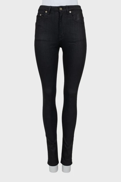 Чорні джинси skinny fit на середній посадці