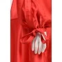 Червона сатинова сукня міді