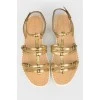 Золотистые кожаные сандалии
