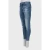 Рвані джинси skinny fit блакитного кольору